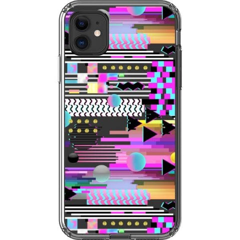 iPhone 13 Pro Max Trippy 90s Glitch Clear Phone Case - The Urban Flair