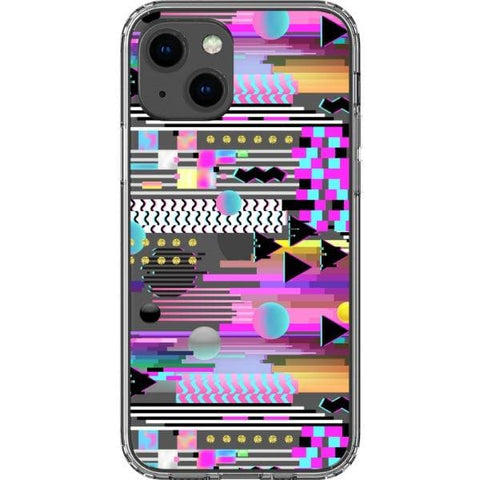 iPhone 13 Pro Max Trippy 90s Glitch Clear Phone Case - The Urban Flair