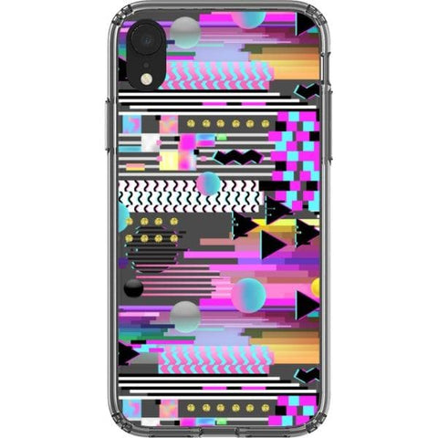 iPhone 13 Pro Max Trippy 90s Glitch Clear Phone Case - The Urban Flair