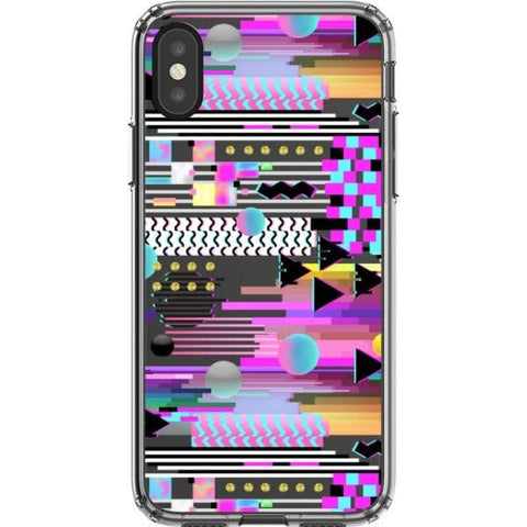 iPhone 13 Pro Max Trippy 90s Glitch Clear Phone Case - The Urban Flair