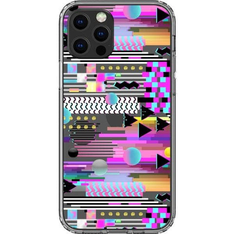 iPhone 13 Pro Max Trippy 90s Glitch Clear Phone Case - The Urban Flair