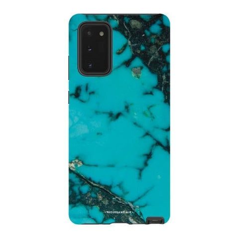 Galaxy Note 20 Satin (Semi-Matte) Turquoise Stone Print Tough Phone Case - The Urban Flair