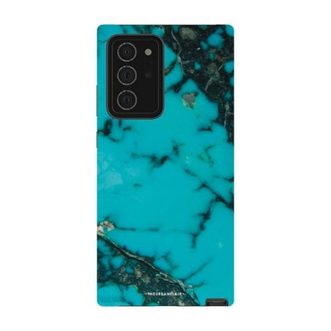 Galaxy Note 20 Ultra Satin (Semi-Matte) Turquoise Stone Print Tough Phone Case - The Urban Flair