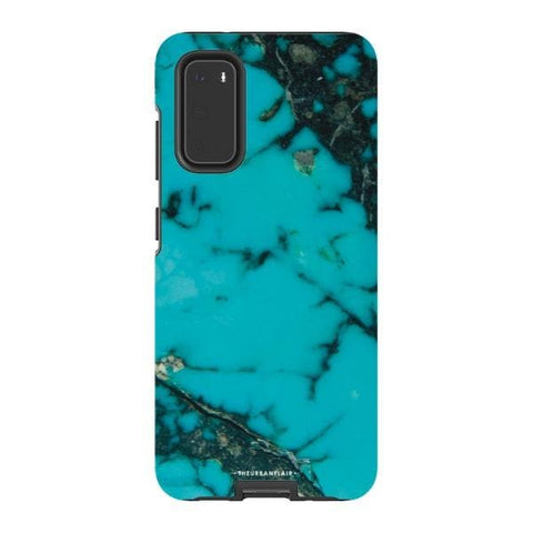 Galaxy S20 Gloss (High Sheen) Turquoise Stone Print Tough Phone Case - The Urban Flair