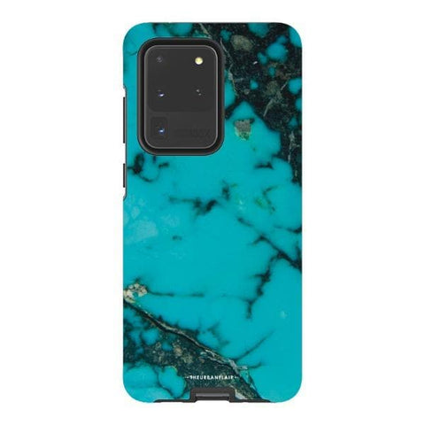 Galaxy S20 Ultra Gloss (High Sheen) Turquoise Stone Print Tough Phone Case - The Urban Flair