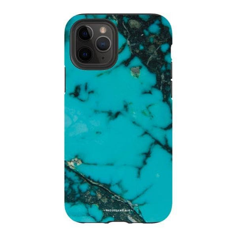 iPhone 11 Pro Satin (Semi-Matte) Turquoise Stone Print Tough Phone Case - The Urban Flair