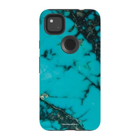 Pixel 4A 4G Satin (Semi-Matte) Turquoise Stone Print Tough Phone Case - The Urban Flair