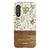 Vintage Wild Flower & Wood Print Tough Phone Case Galaxy A90 5G Gloss [High Sheen] exclusively offered by The Urban Flair