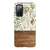 Vintage Wild Flower & Wood Print Tough Phone Case Galaxy S20 FE Gloss [High Sheen] exclusively offered by The Urban Flair