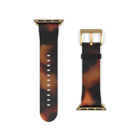 Shop The Warm Tone Tortoise Shell Apple Watch Band Exclusively at The Urban Flair - Trendy Faux/Vegan Leather iWatch Straps - Affordable Replacements Bands For Women