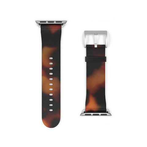 Shop The Warm Tone Tortoise Shell Apple Watch Band Exclusively at The Urban Flair - Trendy Faux/Vegan Leather iWatch Straps - Affordable Replacements Bands For Women
