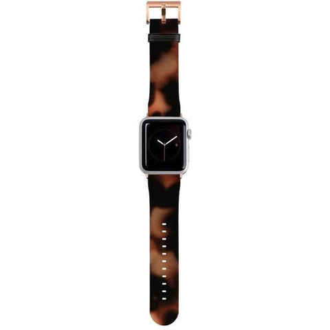 Shop The Warm Tone Tortoise Shell Apple Watch Band Exclusively at The Urban Flair - Trendy Faux/Vegan Leather iWatch Straps - Affordable Replacements Bands For Women