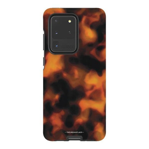 Galaxy S20 Ultra Satin (Semi-Matte) Warm Tortoise Shell Print Tough Phone Case - The Urban Flair