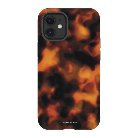 iPhone 12 Mini Gloss (High Sheen) Warm Tortoise Shell Print Tough Phone Case - The Urban Flair