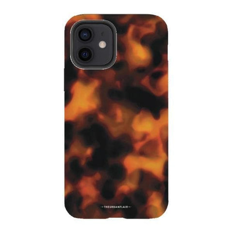 iPhone 12 Satin (Semi-Matte) Warm Tortoise Shell Print Tough Phone Case - The Urban Flair