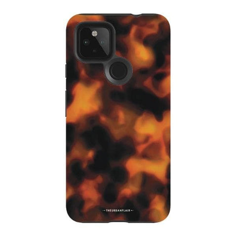 Pixel 4A 5G Satin (Semi-Matte) Warm Tortoise Shell Print Tough Phone Case - The Urban Flair