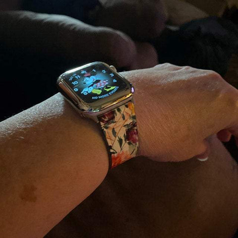 Shop The Watercolor Flowers Apple Watch Band Exclusively at The Urban Flair - Trendy Faux/Vegan Leather iWatch Straps - Affordable Replacements Bands For Women