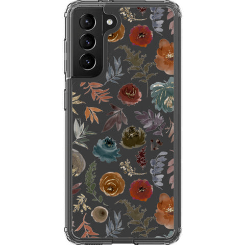 Winter Watercolor Wild Flowers Clear Phone Case