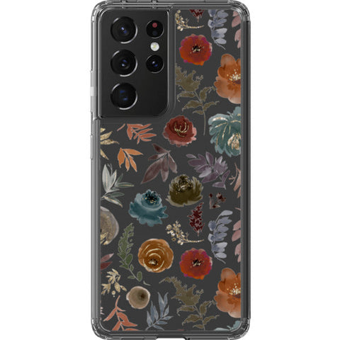 Winter Watercolor Wild Flowers Clear Phone Case