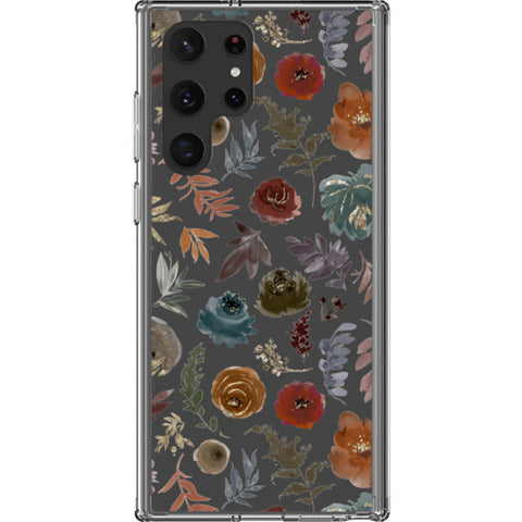 Winter Watercolor Wild Flowers Clear Phone Case