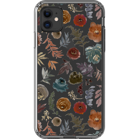 Winter Watercolor Wild Flowers Clear Phone Case