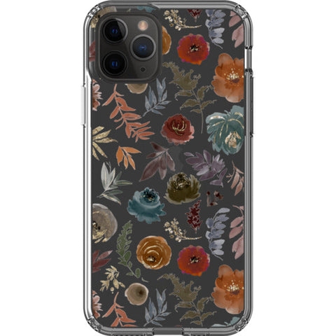 Winter Watercolor Wild Flowers Clear Phone Case