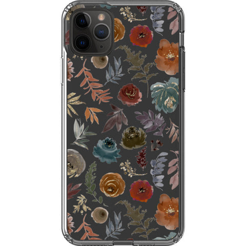 Winter Watercolor Wild Flowers Clear Phone Case