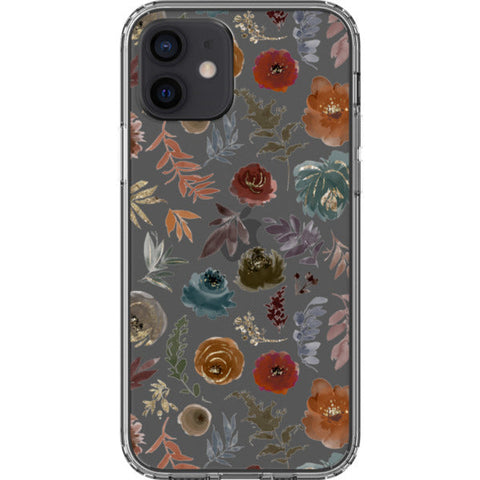 Winter Watercolor Wild Flowers Clear Phone Case
