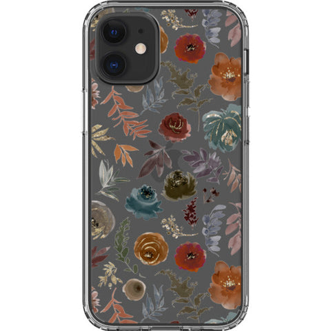 Winter Watercolor Wild Flowers Clear Phone Case