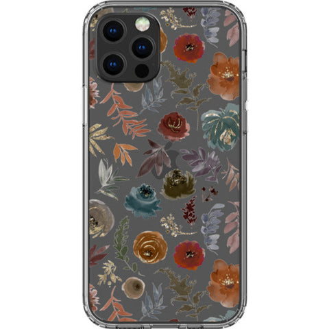 Winter Watercolor Wild Flowers Clear Phone Case