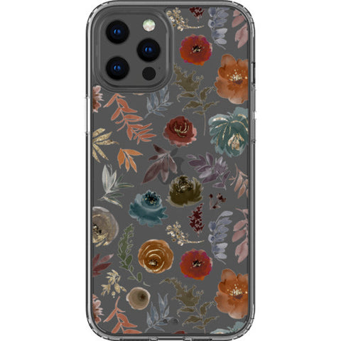 Winter Watercolor Wild Flowers Clear Phone Case