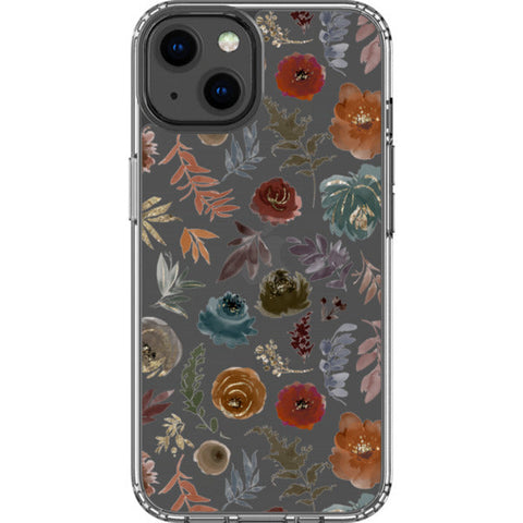 Winter Watercolor Wild Flowers Clear Phone Case