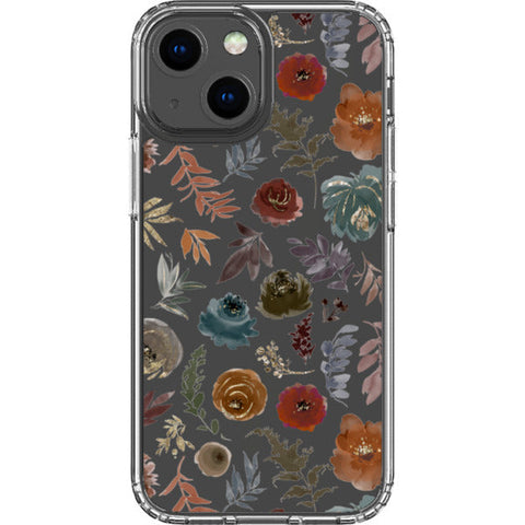 Winter Watercolor Wild Flowers Clear Phone Case