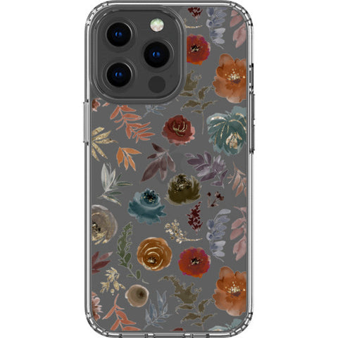 Winter Watercolor Wild Flowers Clear Phone Case