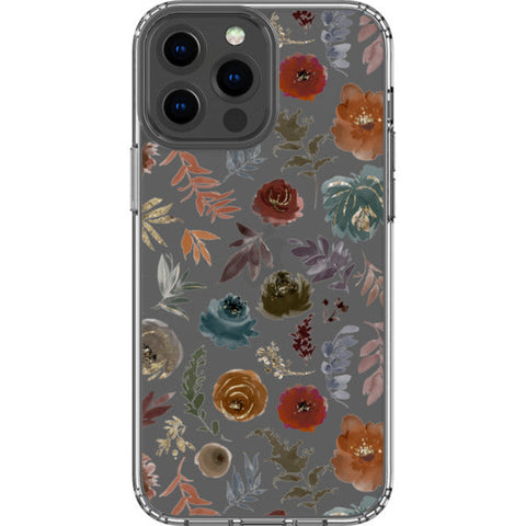 Winter Watercolor Wild Flowers Clear Phone Case