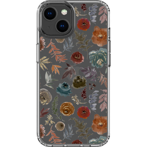 Winter Watercolor Wild Flowers Clear Phone Case
