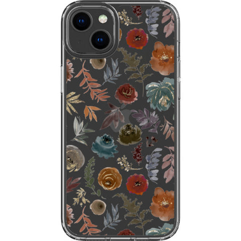 Winter Watercolor Wild Flowers Clear Phone Case