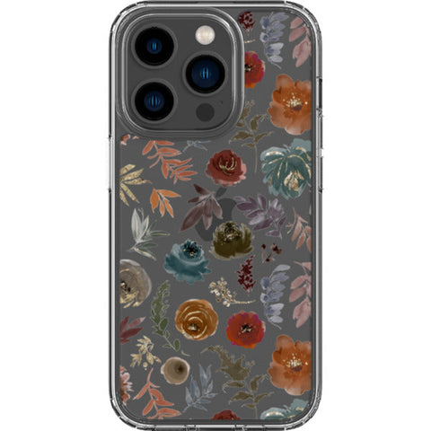 Winter Watercolor Wild Flowers Clear Phone Case
