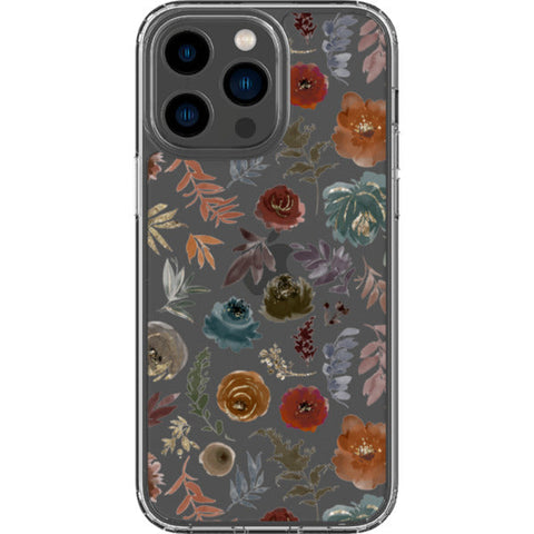 Winter Watercolor Wild Flowers Clear Phone Case