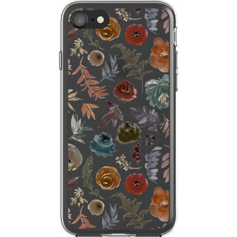 Winter Watercolor Wild Flowers Clear Phone Case