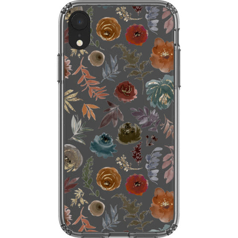 Winter Watercolor Wild Flowers Clear Phone Case