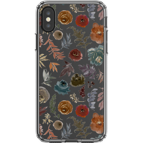 Winter Watercolor Wild Flowers Clear Phone Case